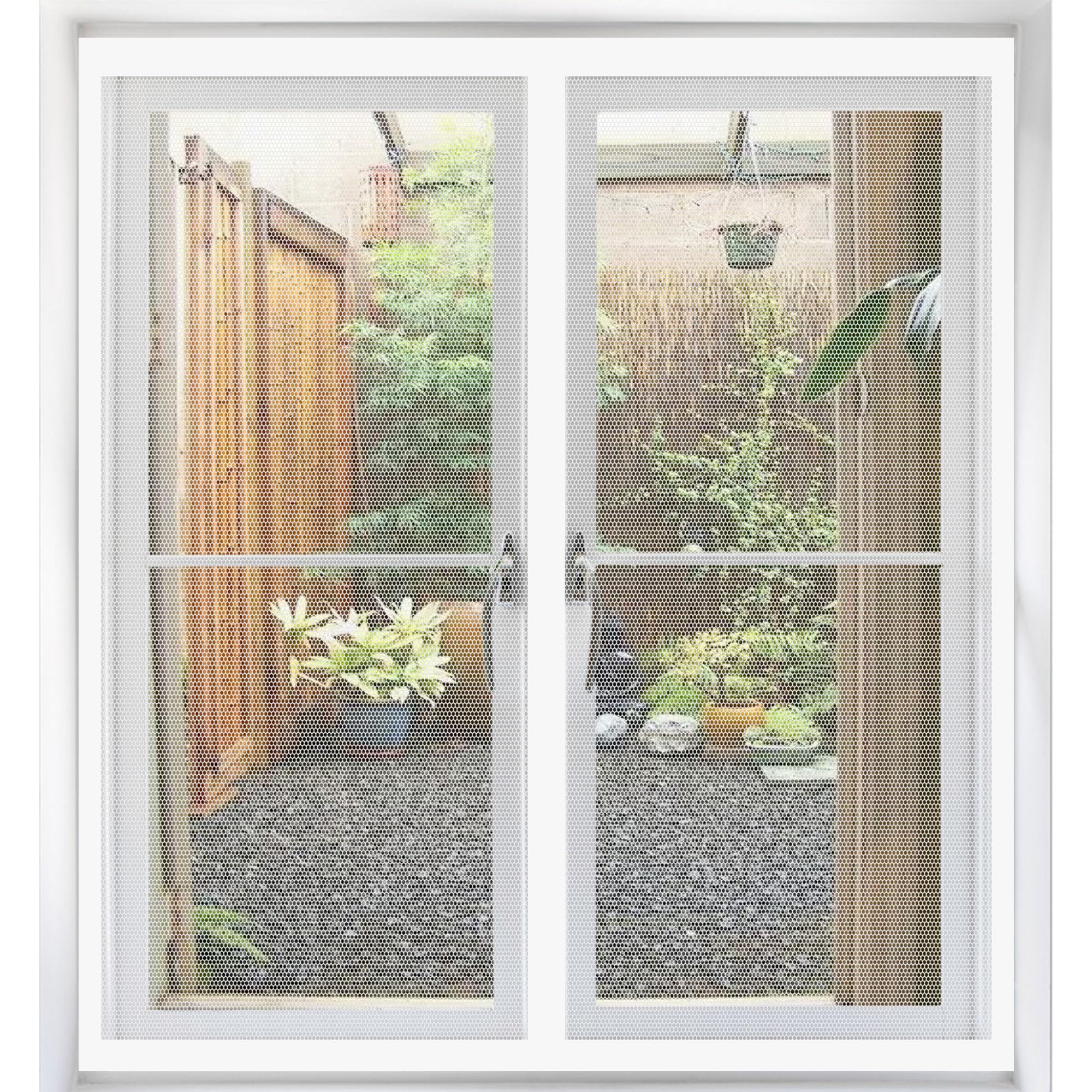 Wruijio White Magnetic Window Fly Screens Windows 165 X 145 Cm Selfadhesive Tape Window Netting For Insects Excellent Ventilation While Blocking Bugs For Windows Doors And Patio Screens,