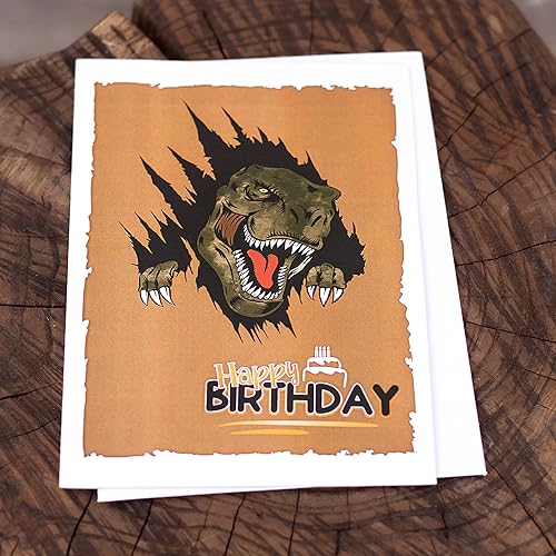 Miniatura 3 de Cardstalked TREX Pop-Up Birthday Card - Dinosaur Adventure - Perfect for Jurassic Parties, Happy Birthday, and Dinosaur Enthusiasts!