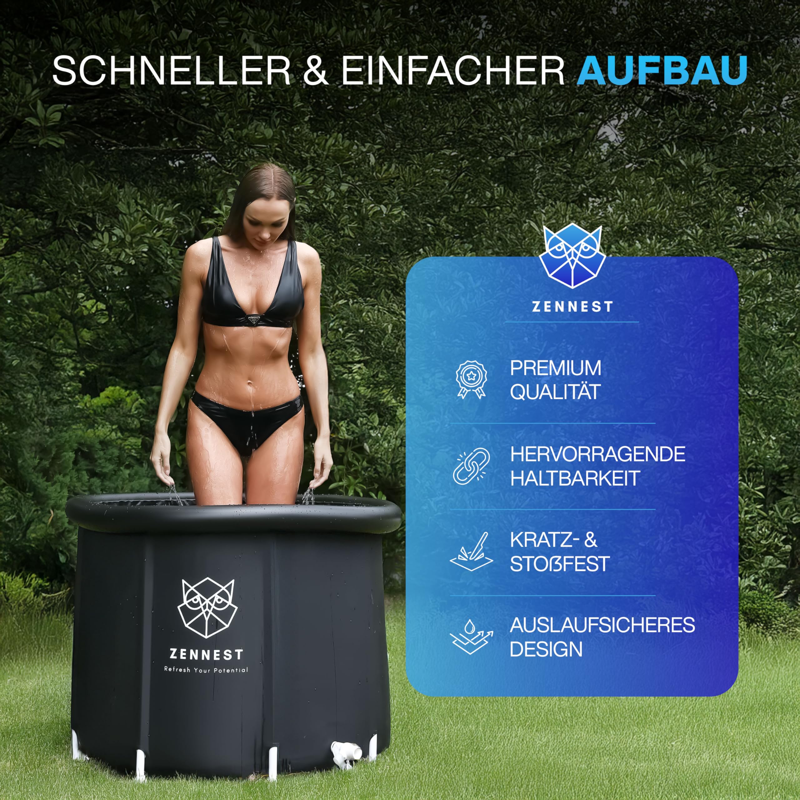 Eistonne Für Zuhause 90cm – XL Cold Plunge Eisbad Eisbaden Tonne Outdoor Mit 6-Schicht-Isolierung, Deutsche Ingenieurskunst Aufblasbare Eiswanne & Tragbare Badewanne Für Erwachsene - Ebook