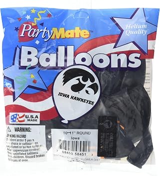 Pioneer Balloon Company 10 Count University of Iowa Latex Balloon, 11", Multicolor