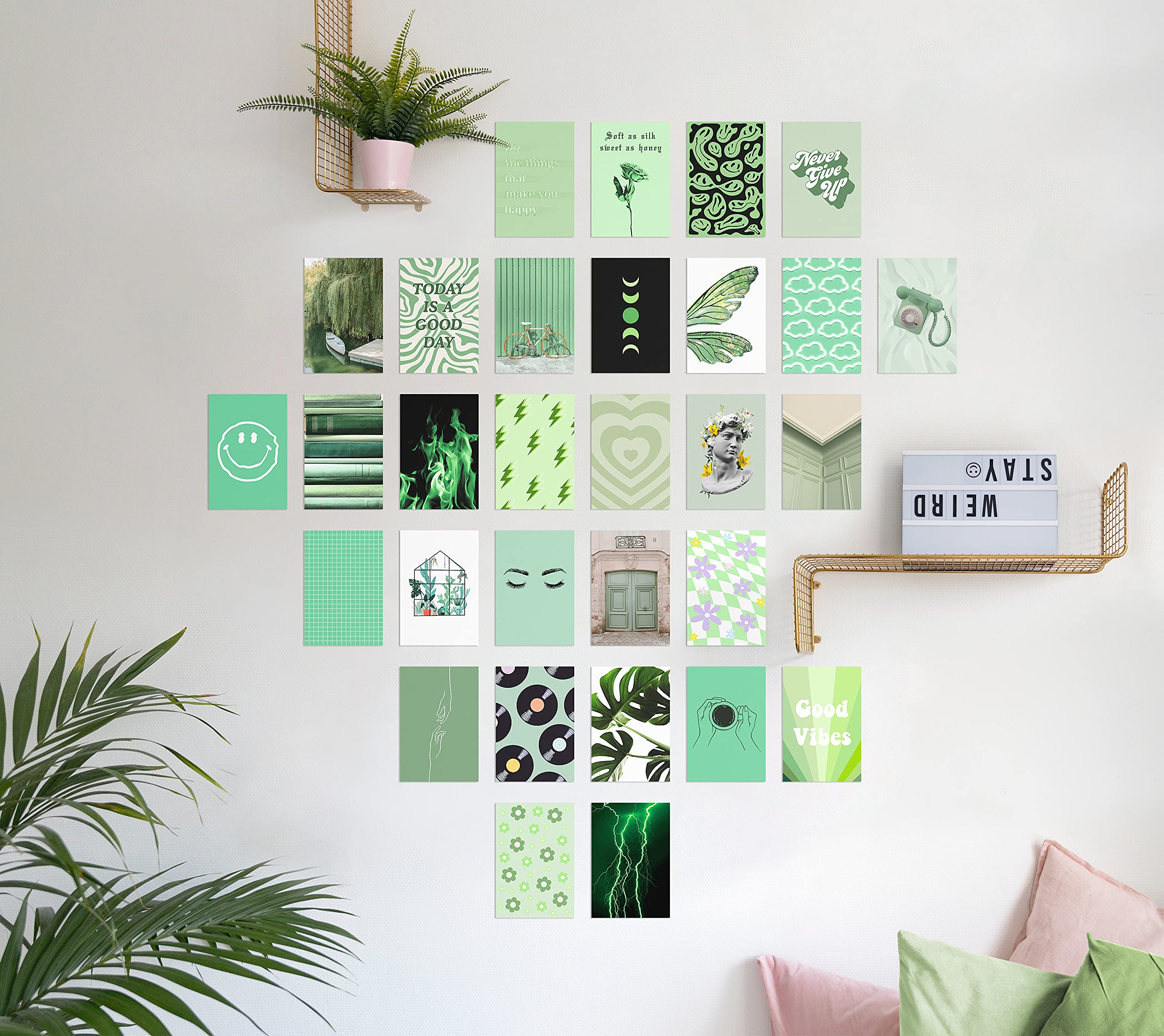 Buy Haus and Hues Sage Green Wall Decor Set of 30 Green Wall Art