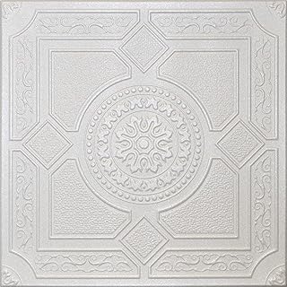 White Styrofoam Decorative Ceiling Tile Lima (Package of 8 Tiles) - Other Sellers Call This Kensington Gardense and R30
