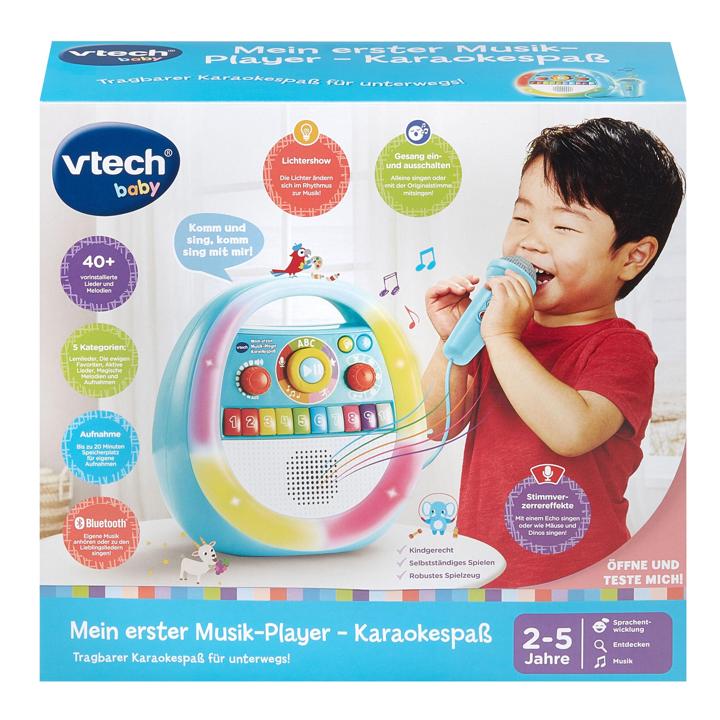 VTech Baby Musik-Player Karaoke mit Mikrofon für Kinder 2-5