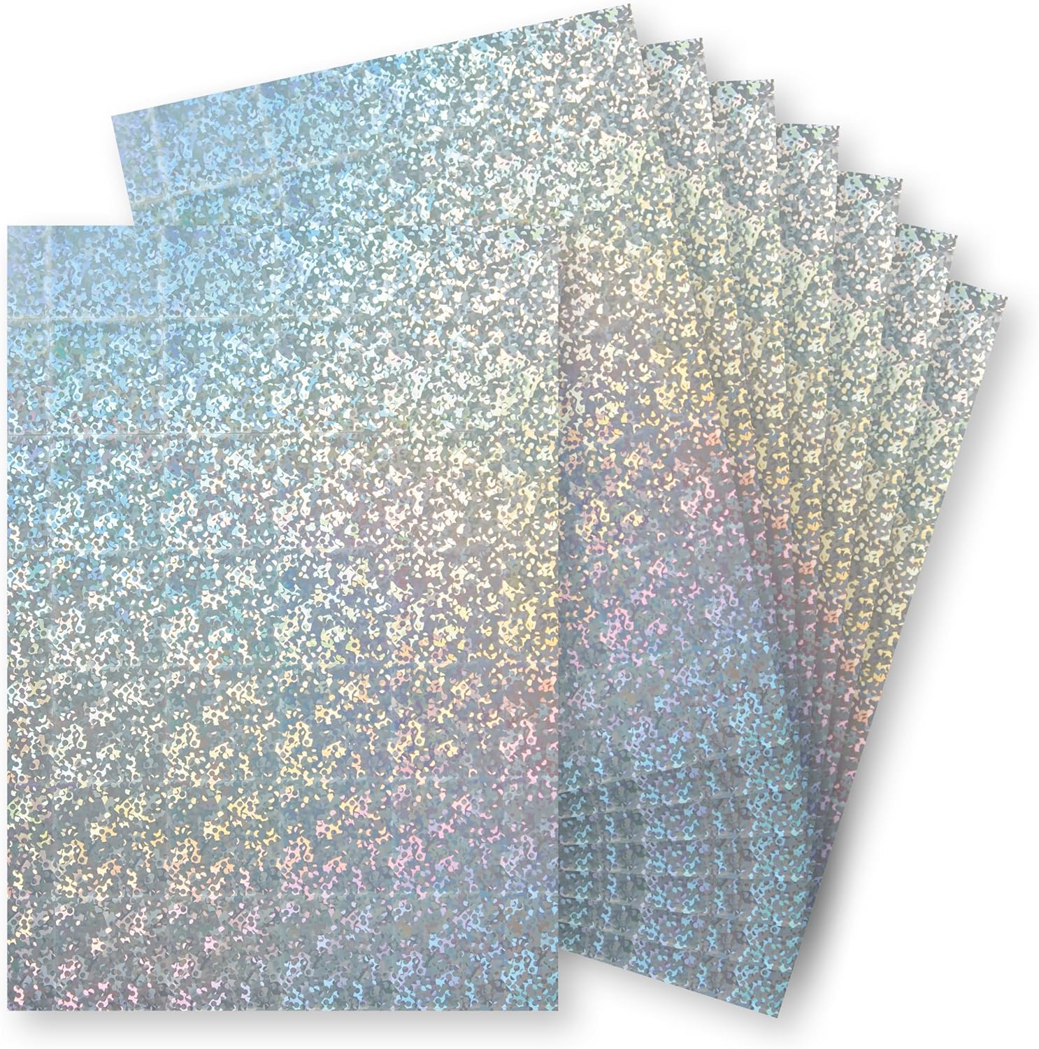 Springboard A4 Holographic Card Sheets - 230gsm Cardstock for Card Making - Holographic Card Compatible w/Die-Cutting Machines - Sparkly Craft Supplies - Silver (Abstract) - 10-Pack