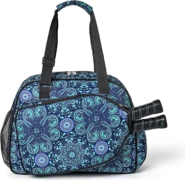 Boulder Bee Pickleball Bags, Premium Pickleball Tote Bag for Girls, Womens Hand/Shoulder Gym Bag w Water Bottle Holder, with Pickleball Racquet/Paddle Holder
