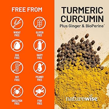 NatureWise Curcumin Turmeric 2250mg - Advanced Absorption from 95% Curcuminoids & BioPerine Black Pepper Extract - Daily Joint and Immune Health Support - Vegan, 90 Count[30-Day Supply]