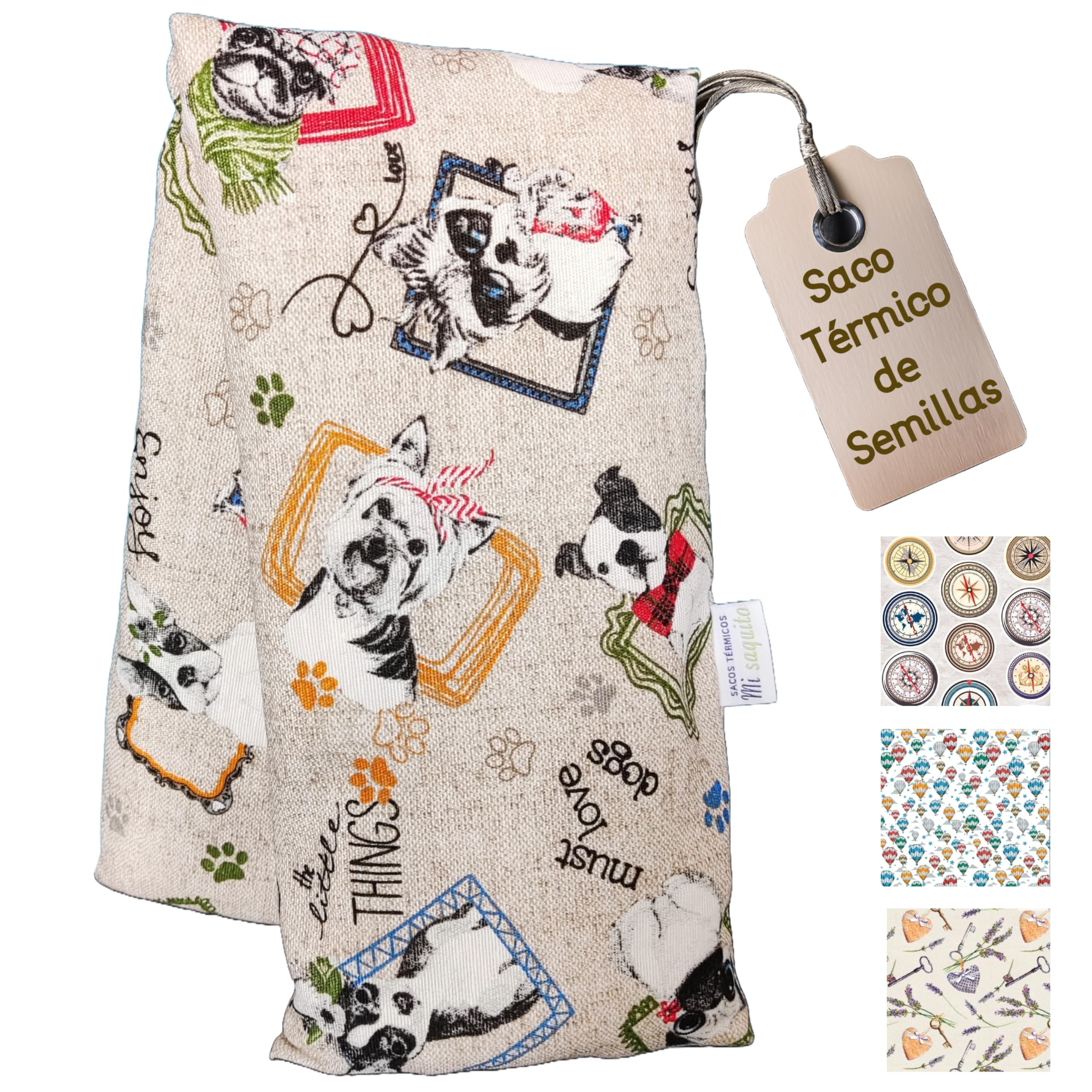 Saco de Semillas para Microondas 57x14 cm con FUNDA LAVABLE EXTRAIBLE– Almohadilla Térmica Reutilizable – Saquito Térmico para Cervical y Lumbar – Bolsa de Calor Natural para Cólicos y Dolor Menstrual