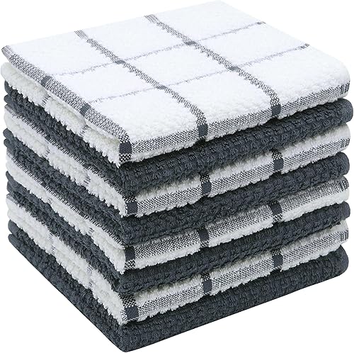 Miniatura 23 de Trapos de Limpieza de Algodón Terry Paños de Cocina para Lavar Platos, Juego de 8 Trapos de Cocina para Limpieza, Toallas Ligeras y Suaves