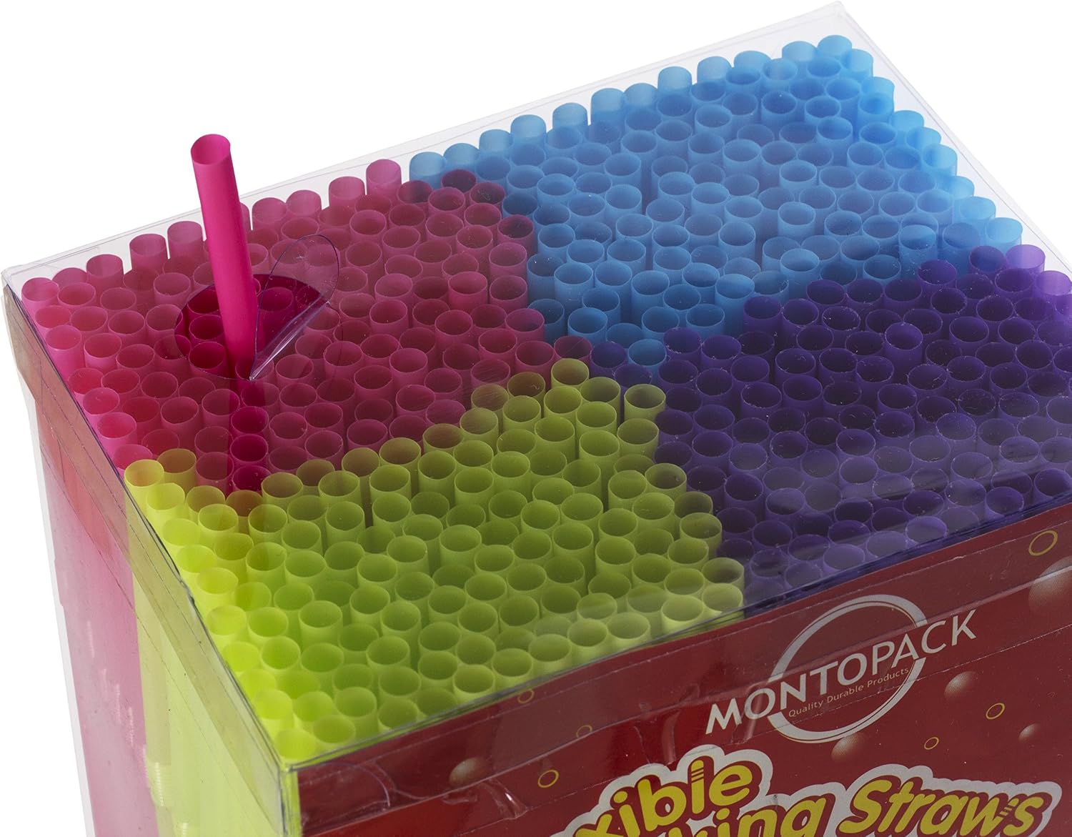 Hanamal Colored Disposable Flexible Drinking Straws (450pcs) MontoPack