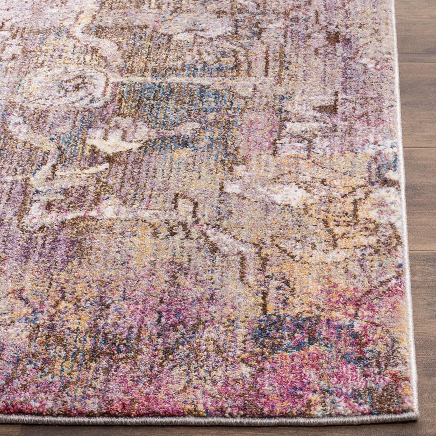 Bristol 6' x 9' Pink and Grey Synthetic Area Rug