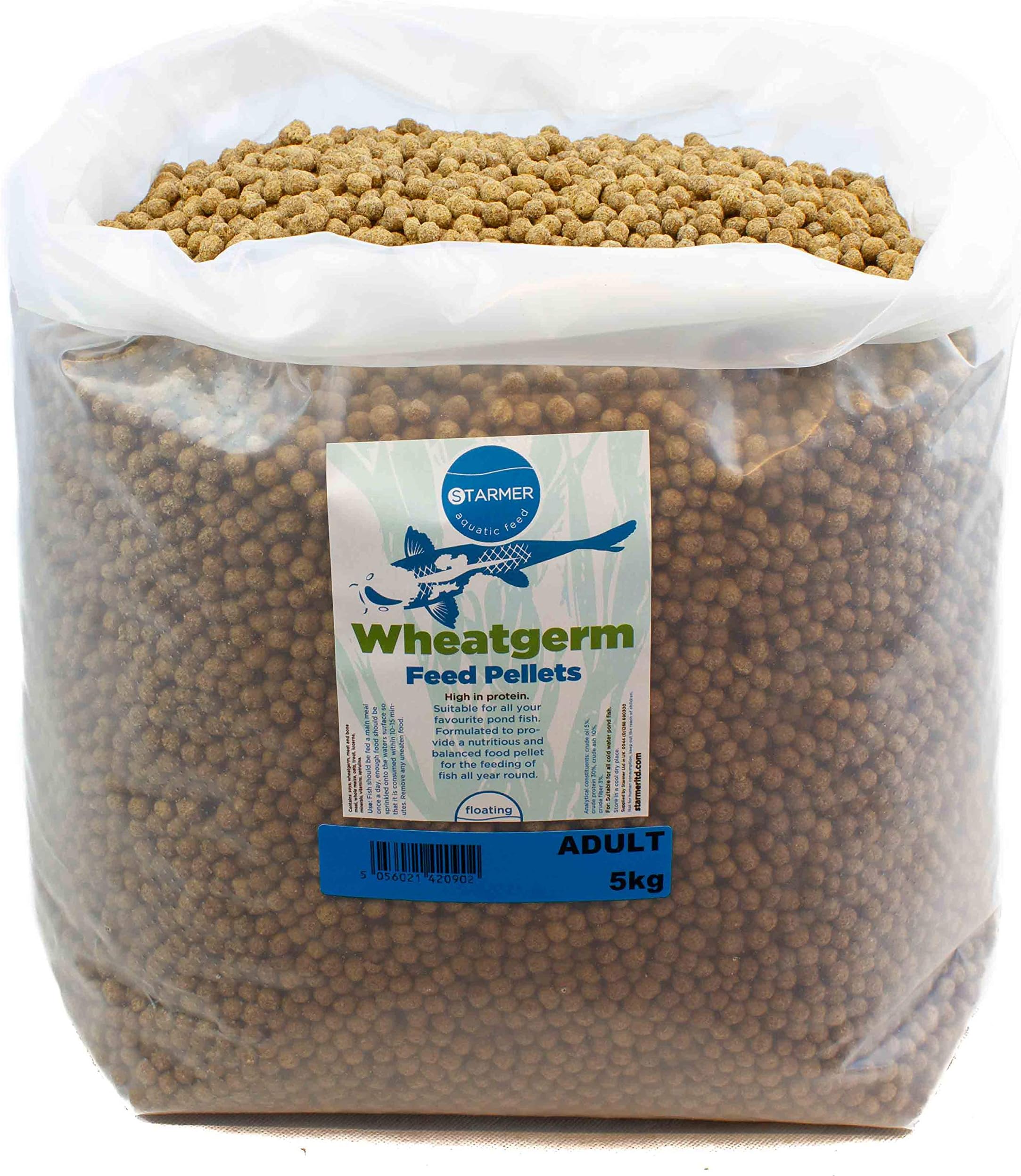 Wheatgerm floating winter koi feed pond pellets with spirulina (adult) 5kg
