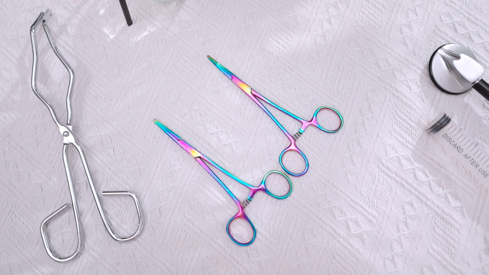 Image of BBTO Hemostat Curved and Straight Hemostat Forceps Piercing Pliers Forceps, Stainless Steel Straight and Curved Pliers, Fishing Tweezer(Colorful,2 Pcs)