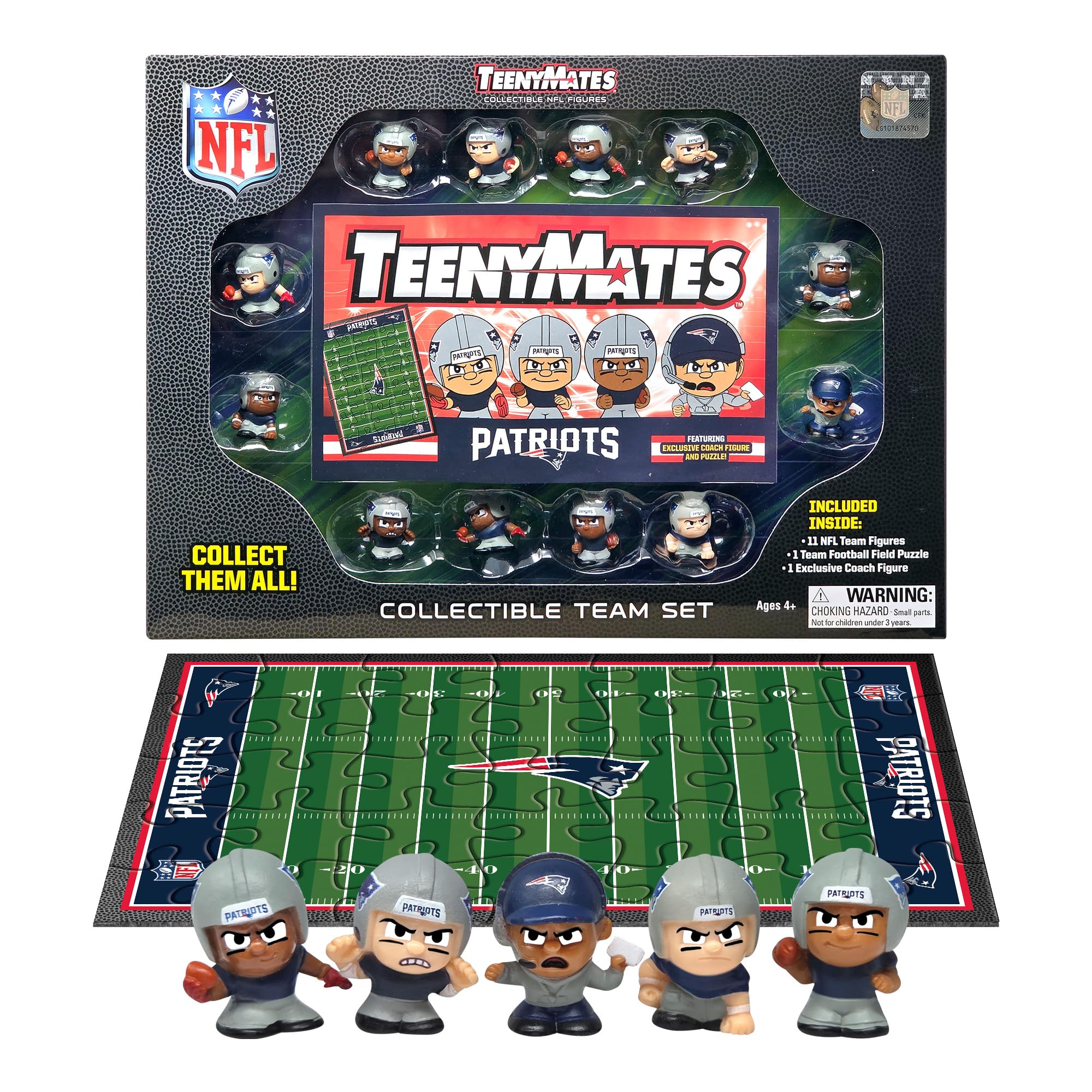 TeenyMates NFL Football Action Figures Gift Set, New England Patriots