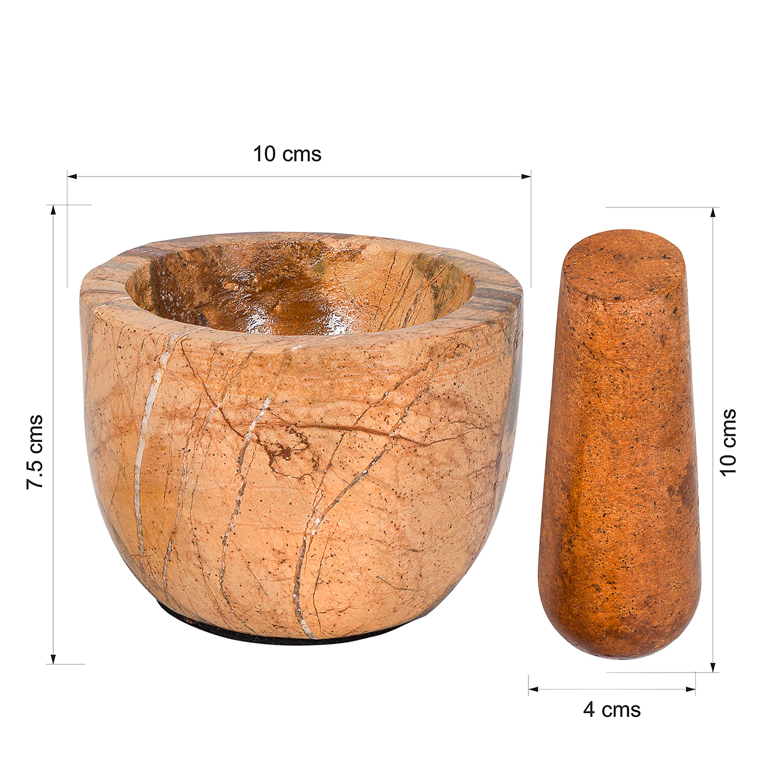 Divit Shilp Mortar and Pestle, Made of Heavy Duty Polished Hard Stone, Natural Stone Grinder for Spices Pastes, Herbs - Image 2