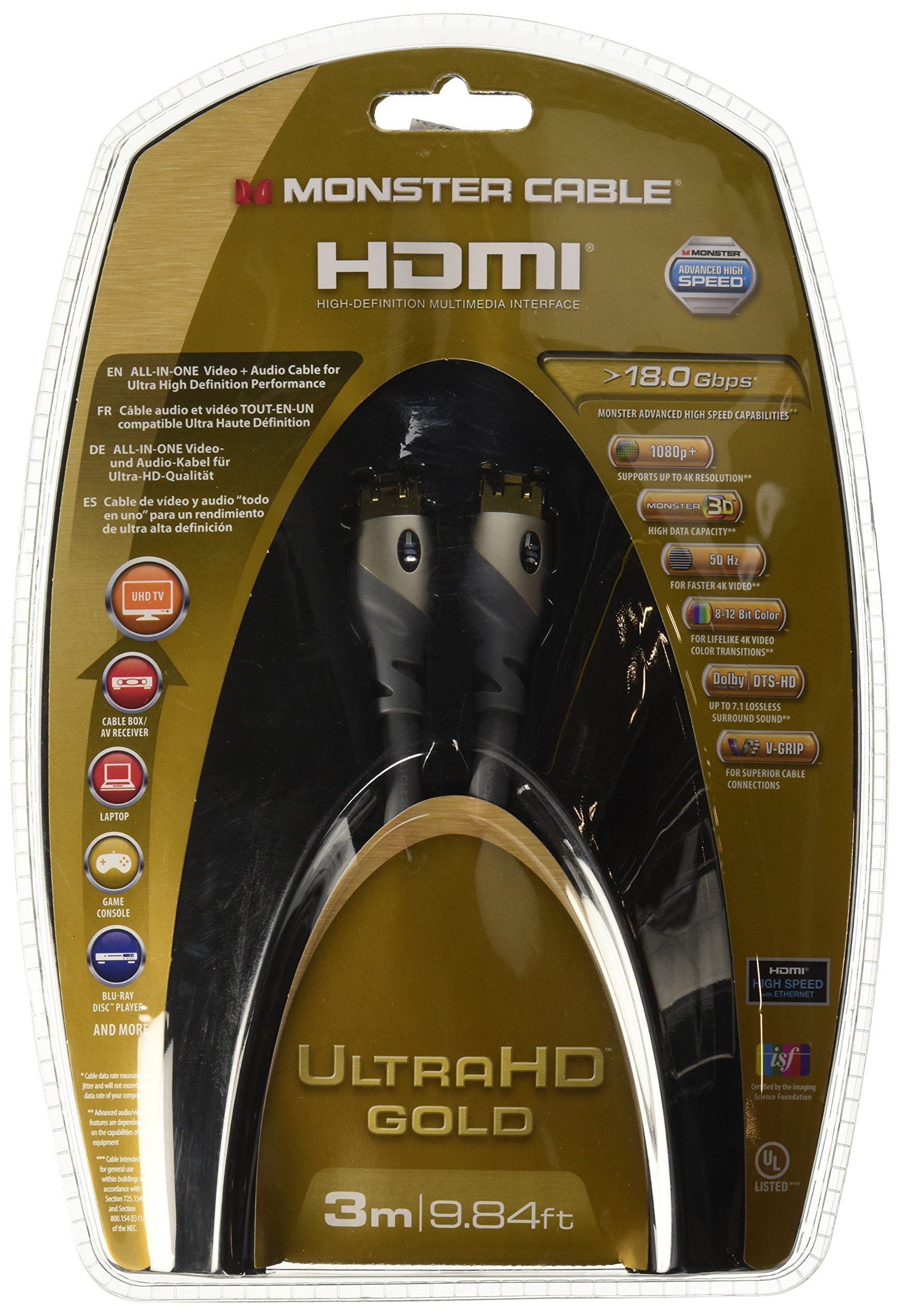 Monster 140738-00 Cavo HDMI, Nero