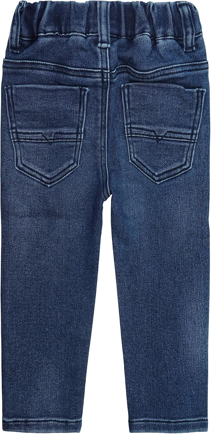 KIDSCOOL SPACE Baby Girls Jeans,Little Girl Elastic Waist Washed Soft Cotton Denim Pants