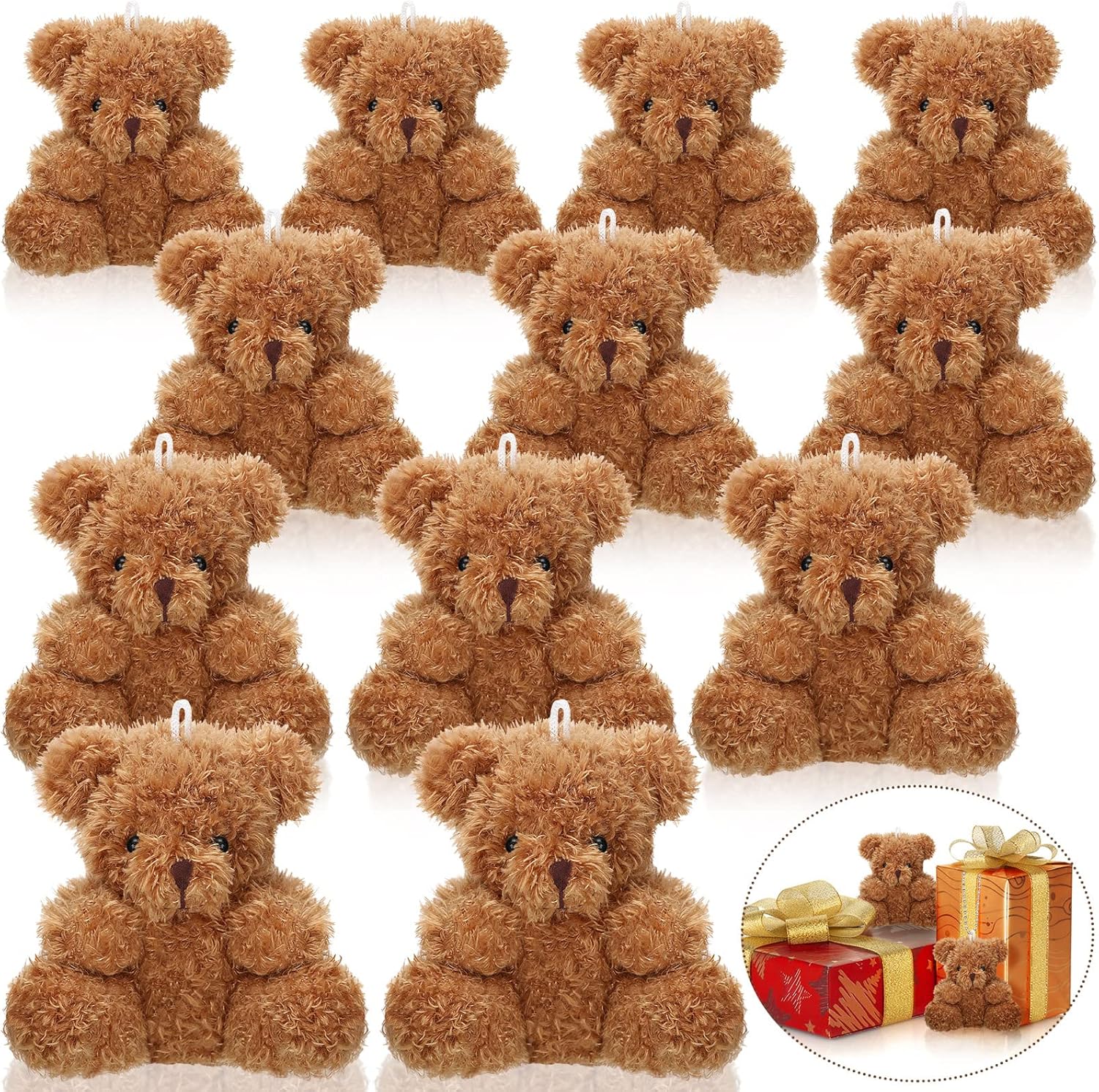 Sotiff 12 Pcs Mini Bear Plush Stuffed 4 Inch Small Fuzzy