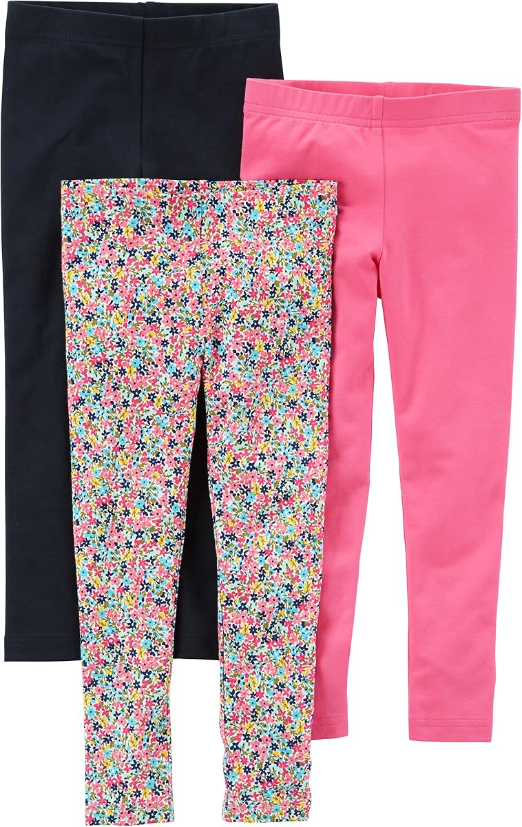 Pack de 3 leggings ajustados hasta el tobillo para bebés niñas