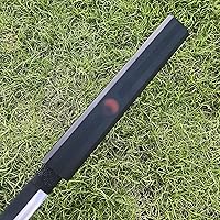 Vista 7 de Espada japonesa de anime Sasuke, espada samurái para cosplay, acero al carbono real, no afilada, Katana negra