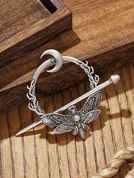 Crescent Moon Moth Hairpin Gothic Hairpin with Trendy Design