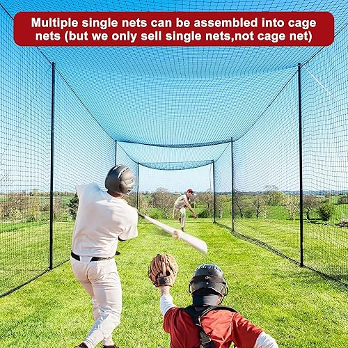 Miniatura 5 de Red de béisbol de 10 a 50 pies, red de béisbol de fácil instalación con cuerda y mosquetones, redes de respaldo de béisbol de alta resistencia, red