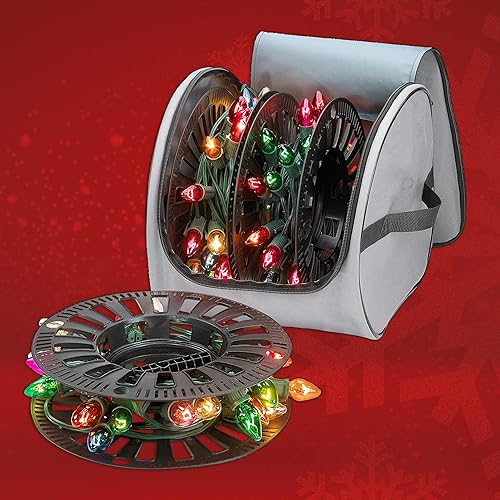 Miniatura 8 de Bolsa de Almacenamiento Premium para Luces de Navidad  Material 600D Resistente a Desgarros de Servicio Pesado con Asas Reforzadas  Incluye 3