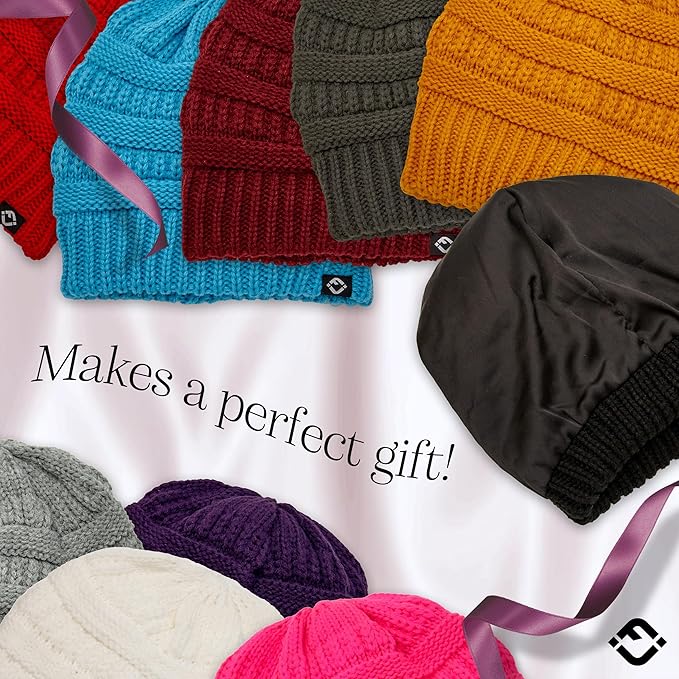 Cozy Winter Hair Braid Look with Satin-Lined Beanie