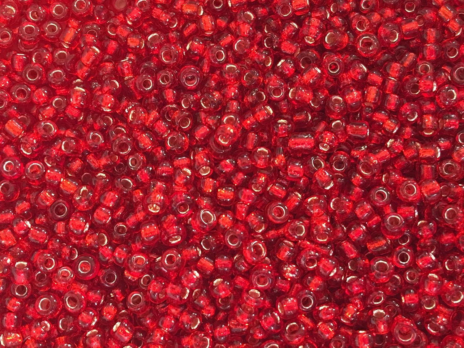 Czech Glass Seed Beads Red Color Silver Lined Size:11/0 50 gr / 1.76 oz - Image 2