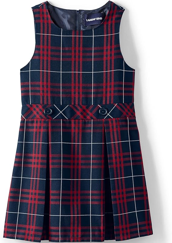 Lands' End Girls Uniform Plaid Jumper