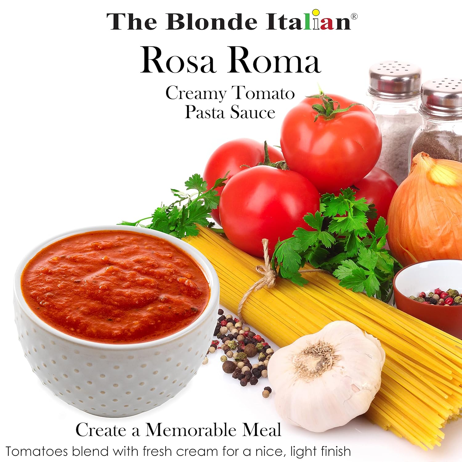 Rosa Roma Pasta Sauce - Italian Creamy Tomato Spaghetti Sauce - Vegetarian, Made in USA with No Added Sugar (2 Pack 32oz Jars)