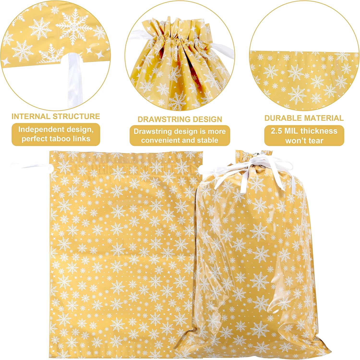 JOYIN 36 PCS Christmas Drawstrings Bag Christmas Wrapping Gift Assorted Styles for Christmas Party Xmas Holiday, Party Favor, Wrap Gift Bags