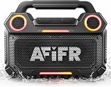 Amazon product image of AFIFR Outdoor Bluetooth Speaker 160W: IP67 Waterproof, 24H, TWS | Rugged portable speaker with deep bass, LED lights, TWS ...