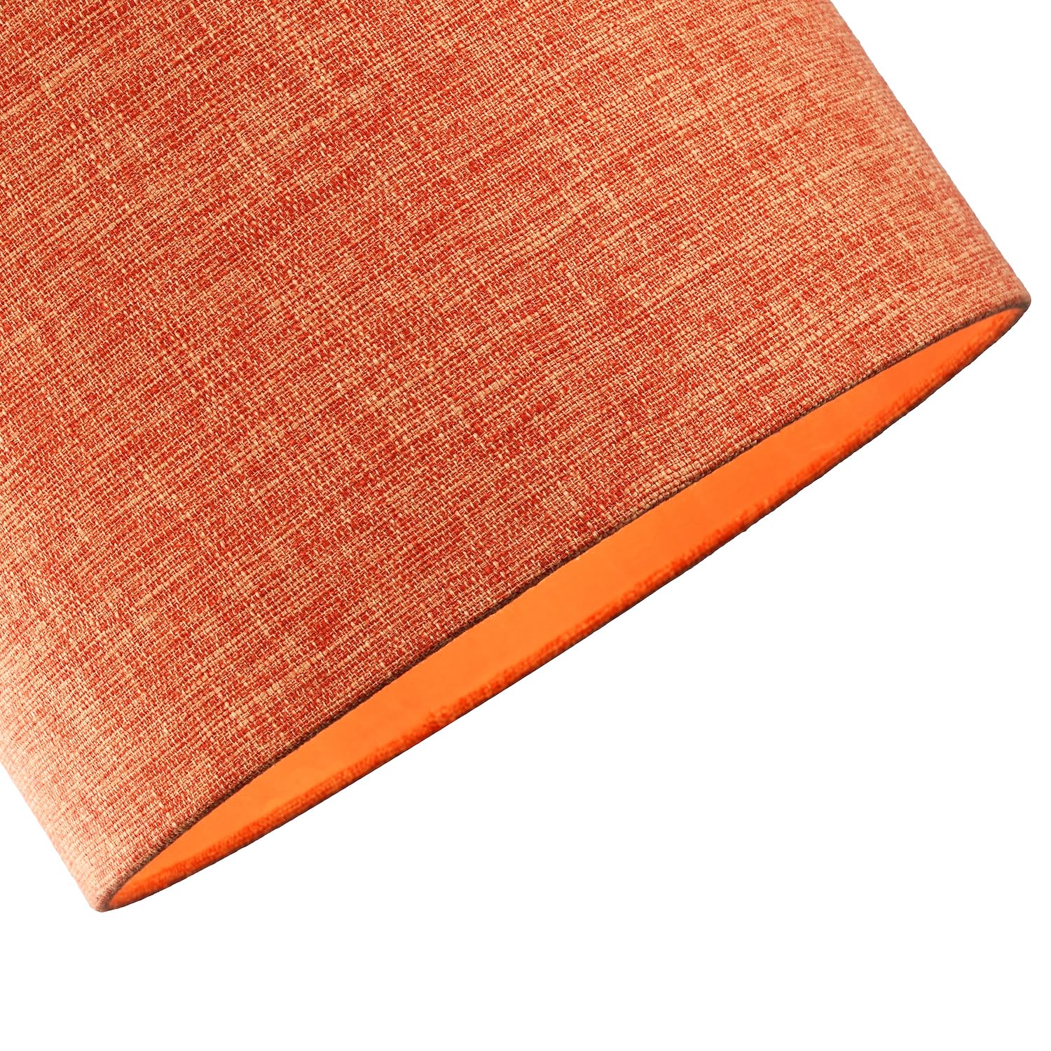 Contemporary and Sleek 12 Inch Rustic Orange Linen Fabric Drum Lamp Shade 60w Maximum | 30cm Diameter | for Table Lamp or Pendant by Happy Homewares - 3