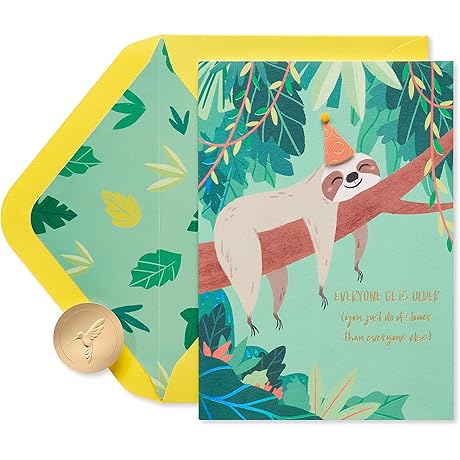 Adorable Sloth Theme Birthday Card to Bring Smiles