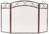 Vista 9 de Fire Beauty Pantalla de chimenea 3 paneles con asas de hierro forjado 51 pulgadas de largo x 31 pulgadas de alto, cubierta protectora de chispas