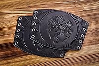 Vista 4 de 100% Genuine Leather Handmade Wrist Cuffs Bracers - LARP Gauntlet - Real Leather Wristbands - LARP Accessories Viking Cosplay Armor Bracelet