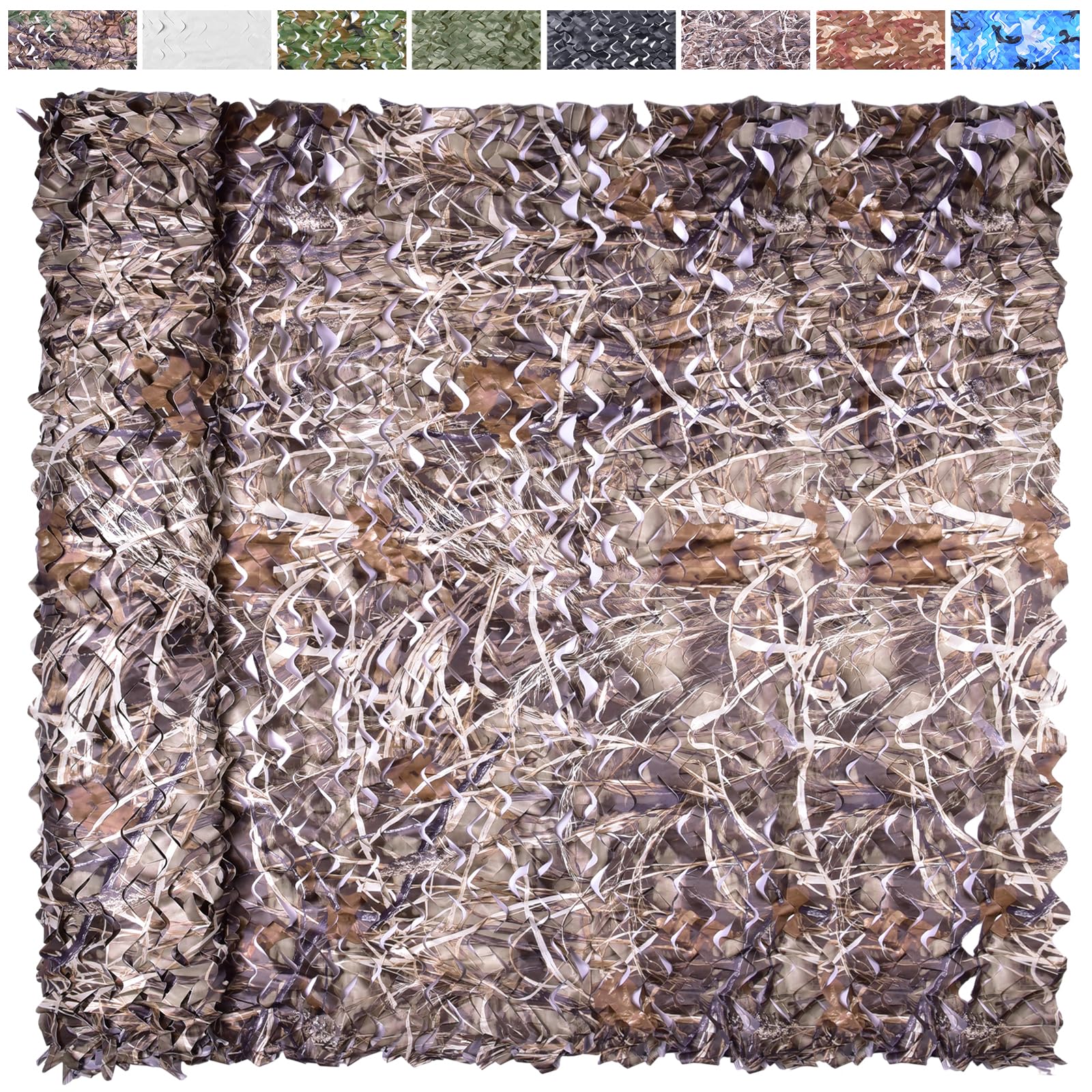 Yeacool Camo Netting Camouflage Netting 20x20 10x20 10x10 Bulk Roll Burlap Camo Tarp Sunshade Net for Hunting Blind Dinosaur Birthday Jungle