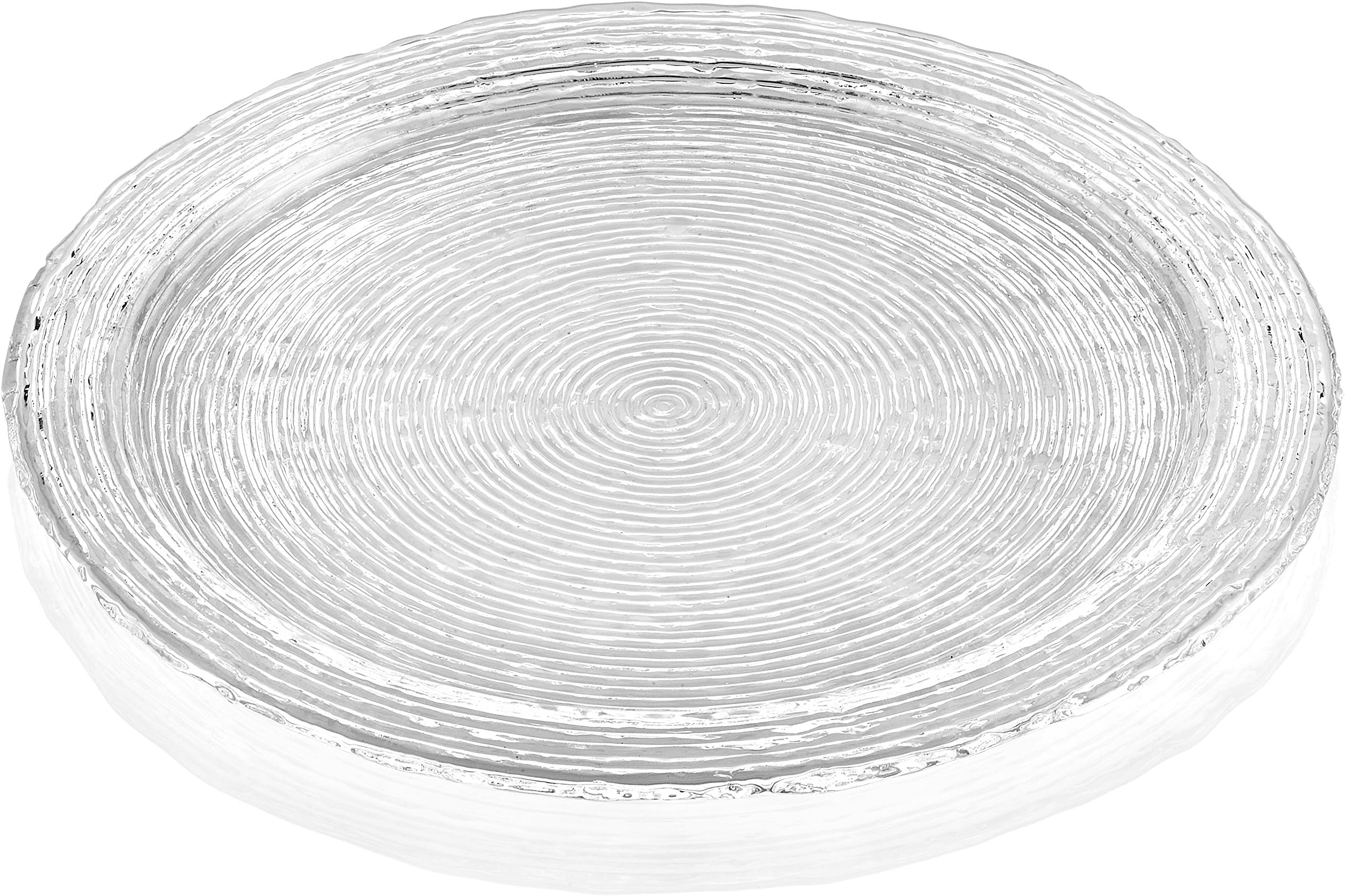 IVV Wave Cake Plate with Rim, Glass, Transparent, 0.38 x 0.38 x 0.03 cm
