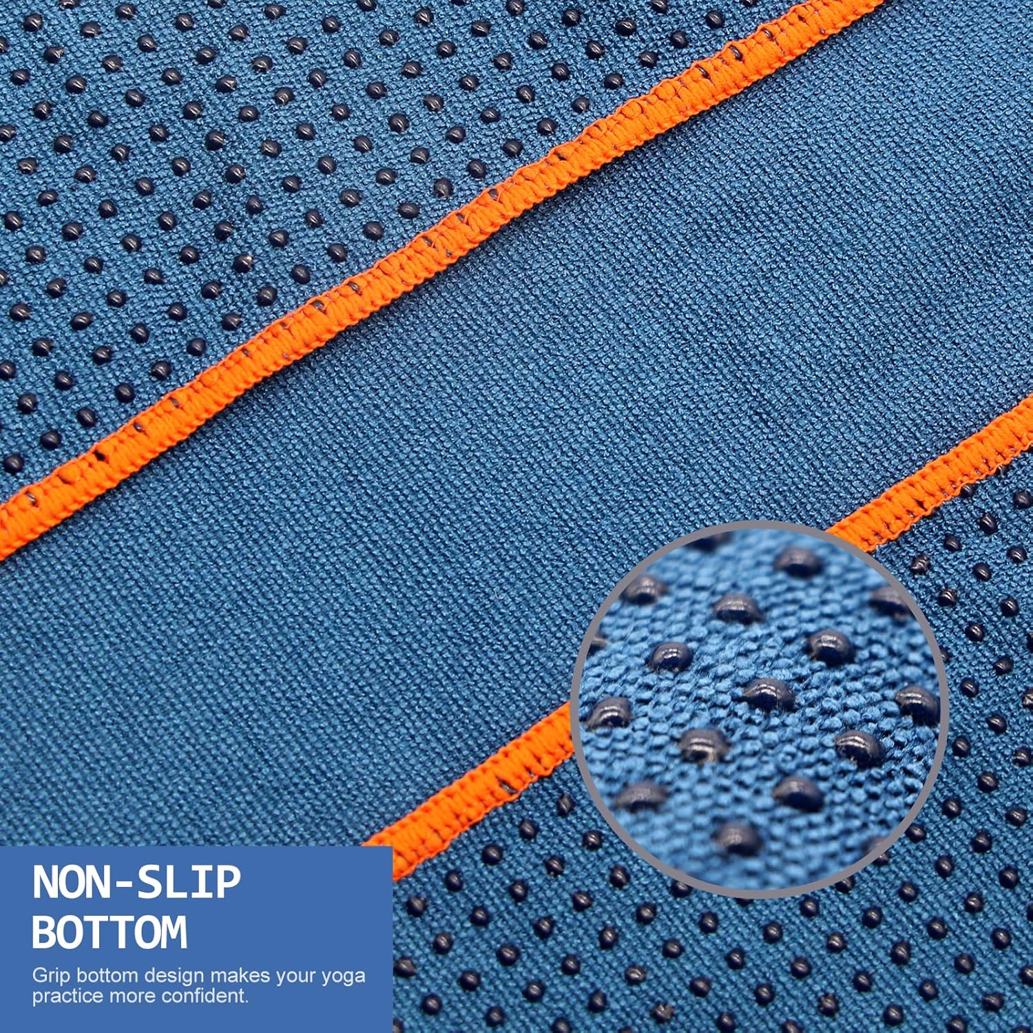 Yoga Towel Steel Blue/Orange | Yoga Towel Blue (Bundle)