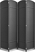 Vista 26 de Sorbus Divisor de habitación de 4 paneles de 6 pies de alto, pantalla de privacidad, paneles dobles extra anchos con bisagras, diseño de malla Beige