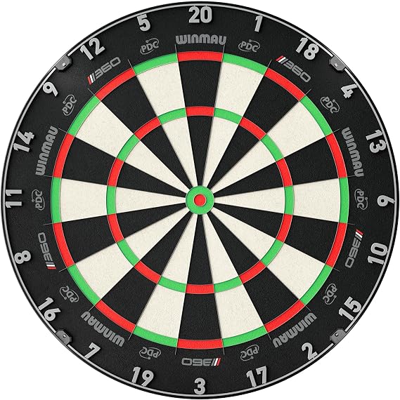 WINMAU Blade 360 Dartboard Triple Core Carbon with Full Rotation System for Maximum Durability & Scoring Precision, Self-Healing Sisal, Rota-Lock Setup