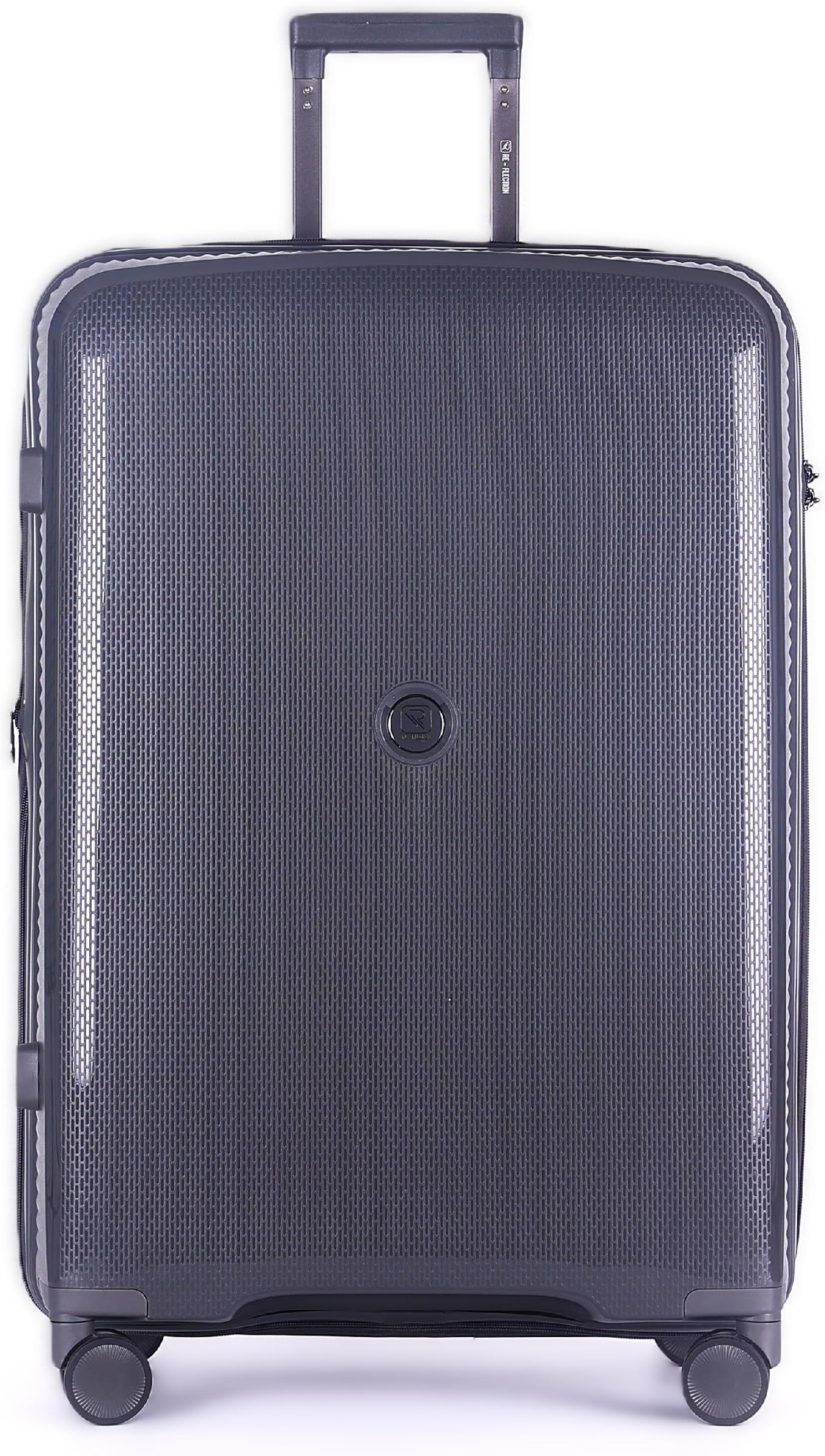 RE-­FLECTION Created by NatureReflection ISTANBUL theme PP Suitcase, Durable, Lightweight Hardshell, Telescopic Handle, Vertical Series Travel Luggage Trolley with 4 Quiet 360° Wheels and TSA Lock (Gray, 28-Inch)