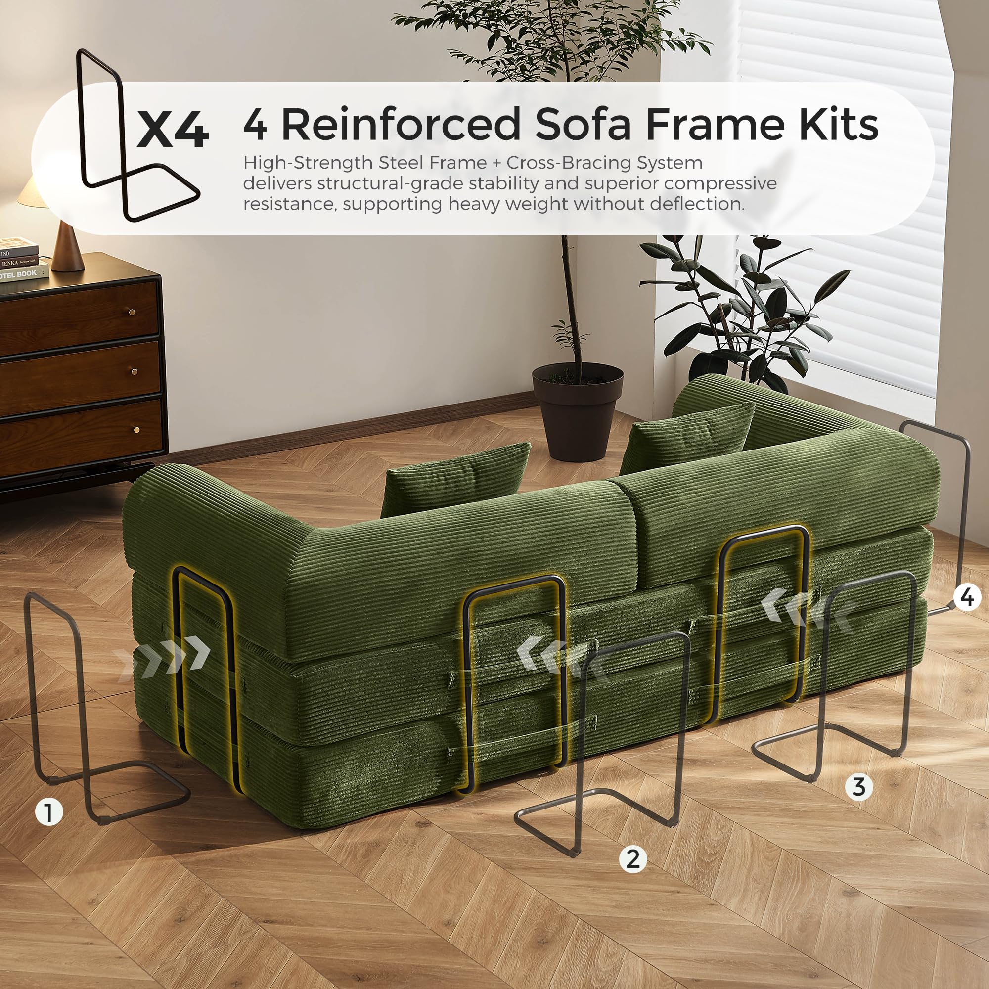 SAVENICA 79' Convertible Futon Sofa Bed, Boneless Couch for Living Room — product photo