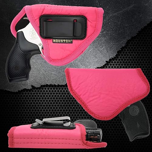 Miniatura 3 de IWB - Funda de revólver rosa para mujer diseño de Houston piel ecológica oculta suave interior de ante para máxima protección se adapta a cualquier