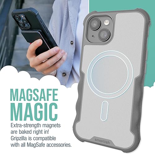 Miniatura 2 de Smartish Funda protectora para iPhone 15, Gripzilla compatible con MagSafe, resistente y resistente, funda delgada blindada resistente con