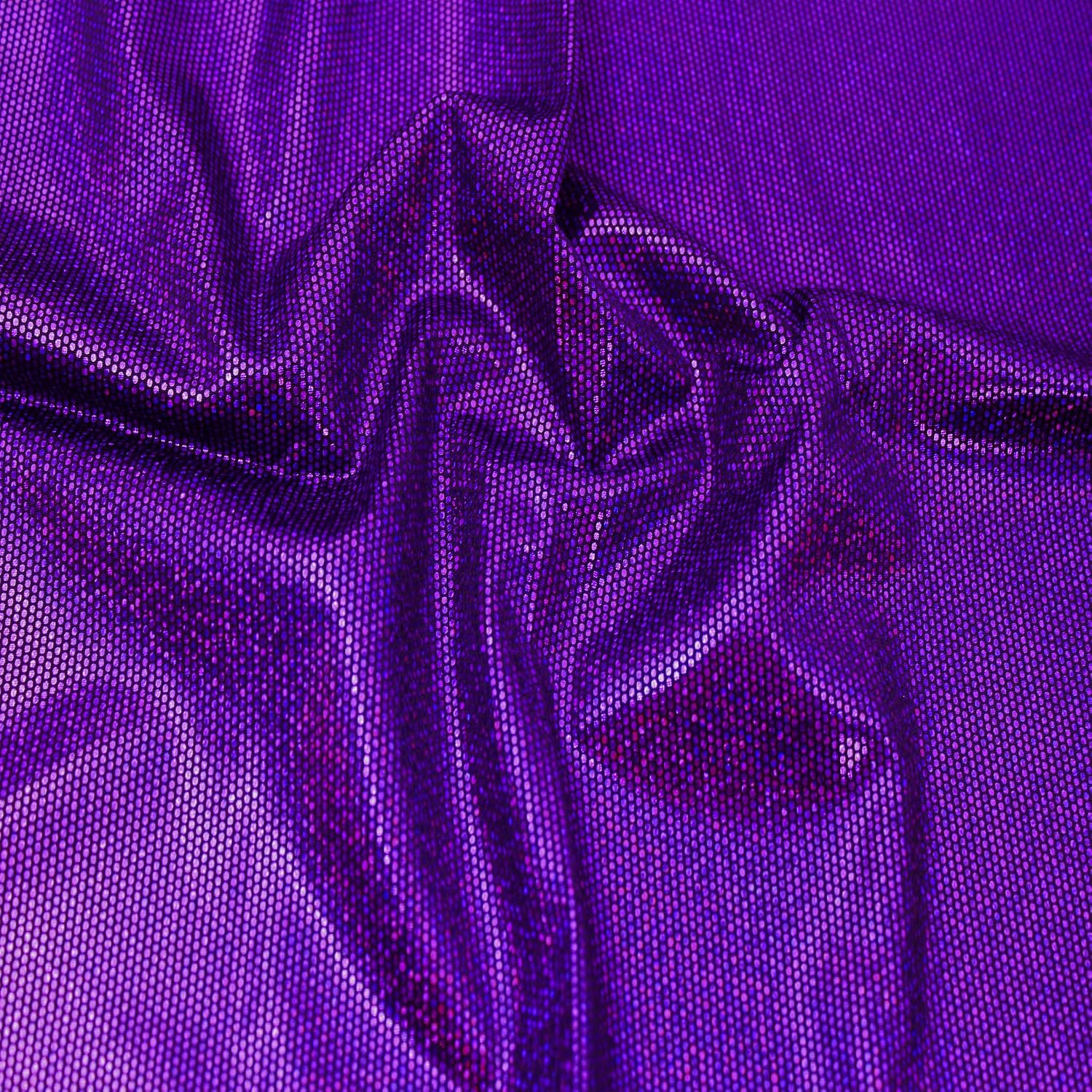 60" Wide Poly Spandex Dotted Iridescent Hologram Disco Fabric by The Yard- for Apparel, Dance Outfits, Sewing Costumes, Crafts, Home Decor, Accessories, DIY