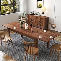 Vista 19 de SSLine Mesa de comedor rectangular extensible de 35 a 118 pulgadas, mesa de reuniones de conferencias súper larga para 6, 8, 12 personas, mesas