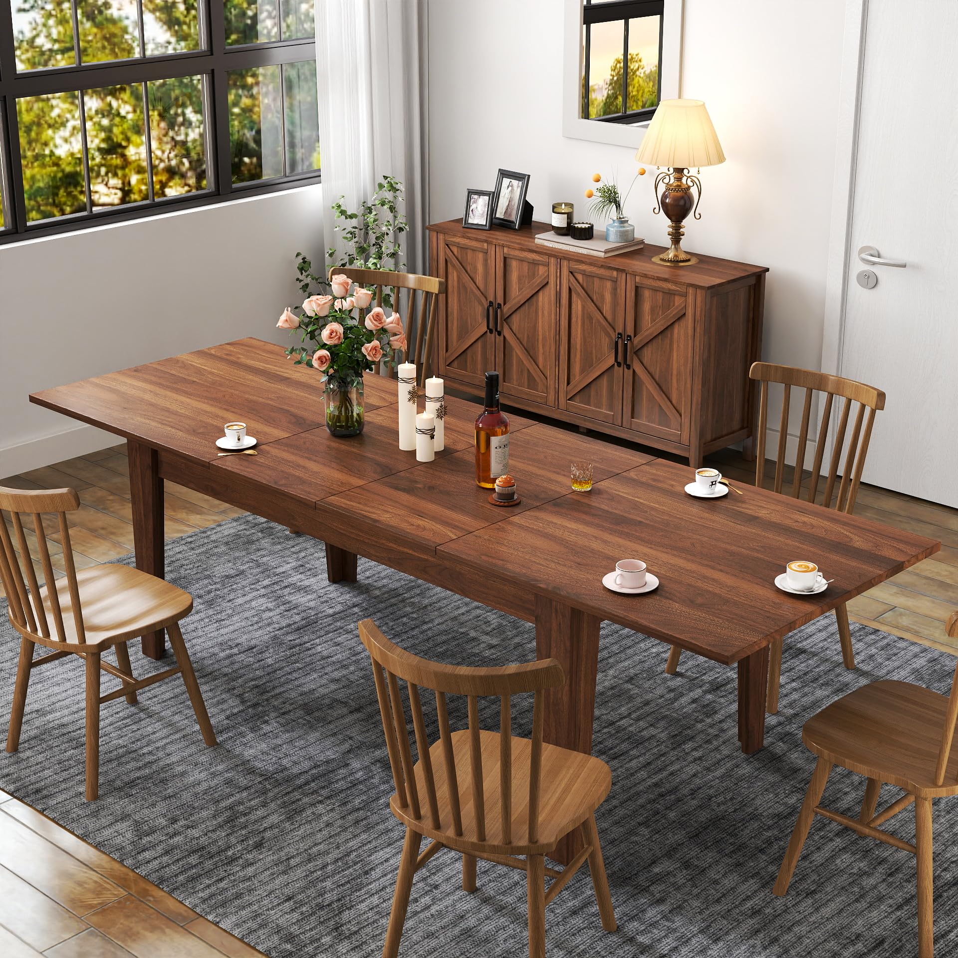 71 to 106 inch Extendable Dining Room Table for 4-12 People