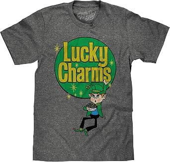 Tee Luv Mens Lucky Charms Shirt - Lucky The Leprechaun Retro Cereal T-Shirt