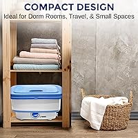 Vista 6 de Pure Clean Lavadora portátil de 15 litros – Mini lavadora plegable para ropa de bebé, ropa interior, ropa pequeña – Lavadora compacta